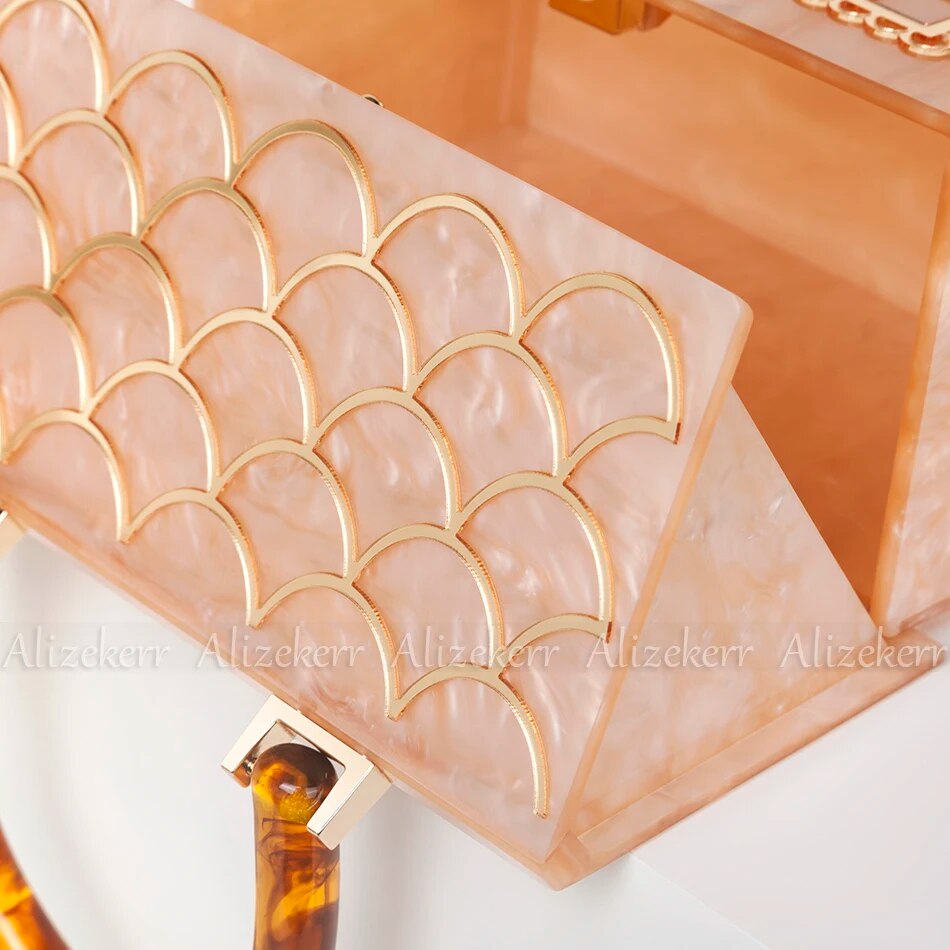 Box Evening Clutch Bags Women Luxury Designer Acrylic Handle House Shaped Purses And Handbags Wedding Party