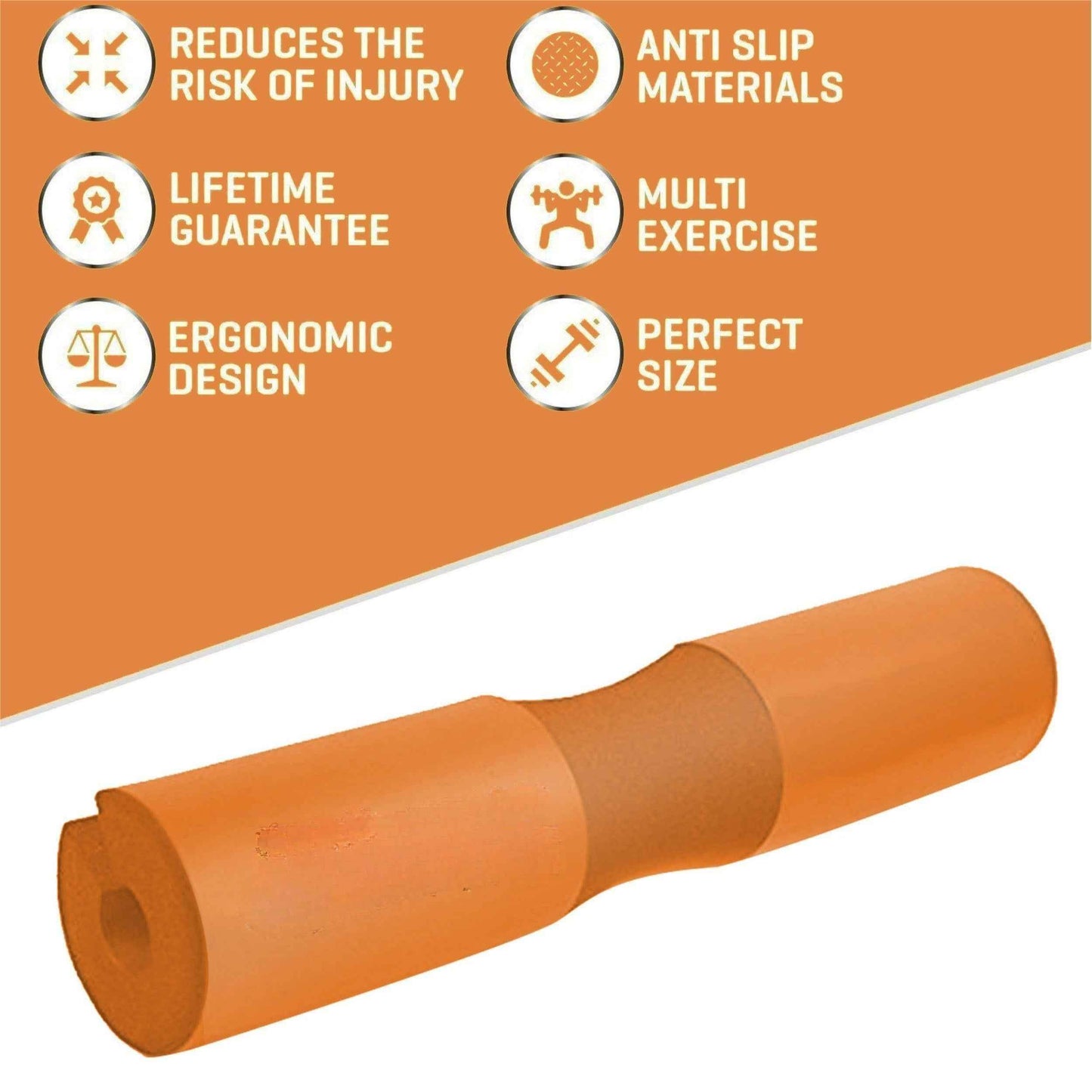 Strength Squat Pad, Comfortable Barbell Sponge for Hip, Squats and Lunges Orange barbell mat