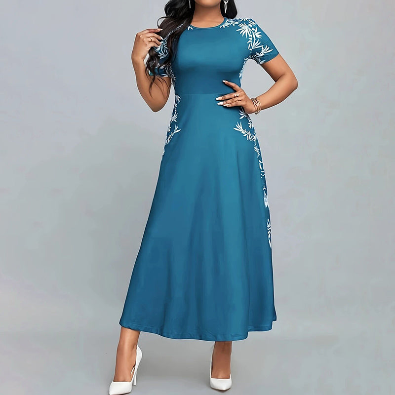 Women's Elegant Short Sleeve Maxi Dress