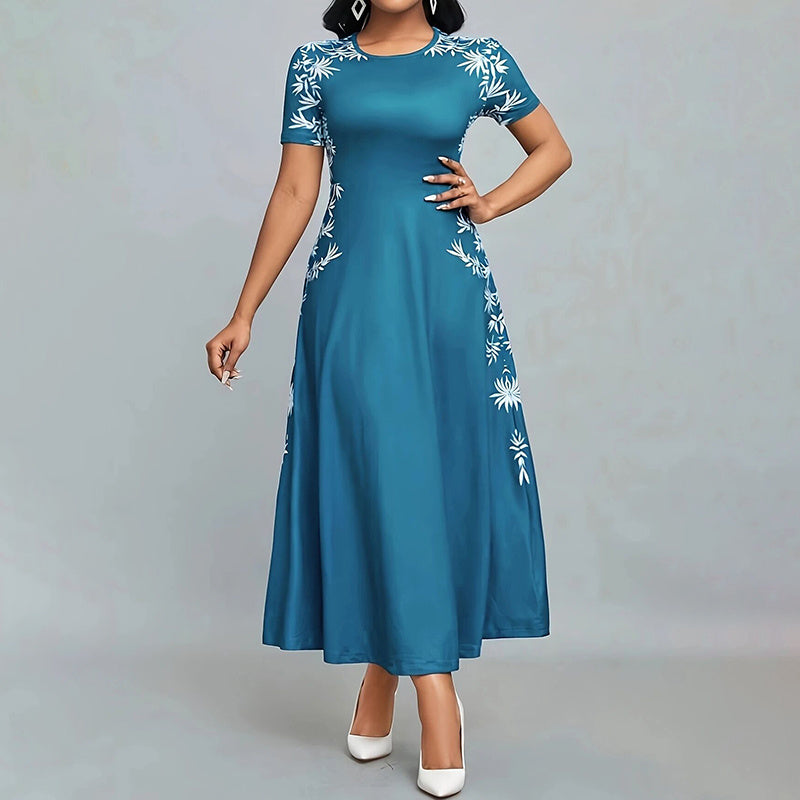 Women's Elegant Short Sleeve Maxi Dress