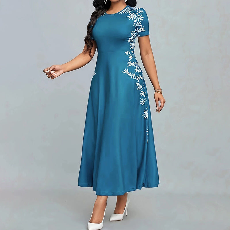 Women's Elegant Short Sleeve Maxi Dress