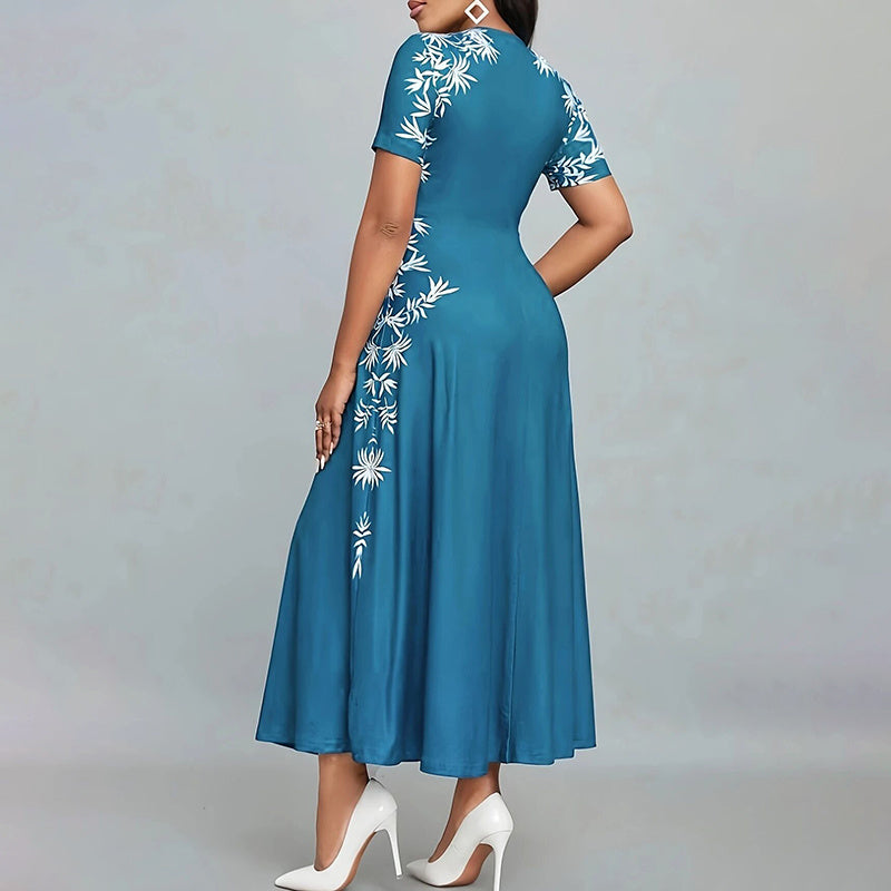 Women's Elegant Short Sleeve Maxi Dress