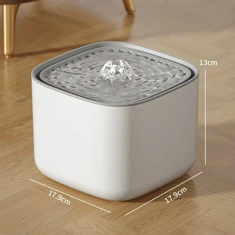 3L Large Capacity Canine Cat Dog Pet Circulating Filter Pet Fountain Feeder Automatic Water Dispenser with USB Port for Pets White Basic 3L
