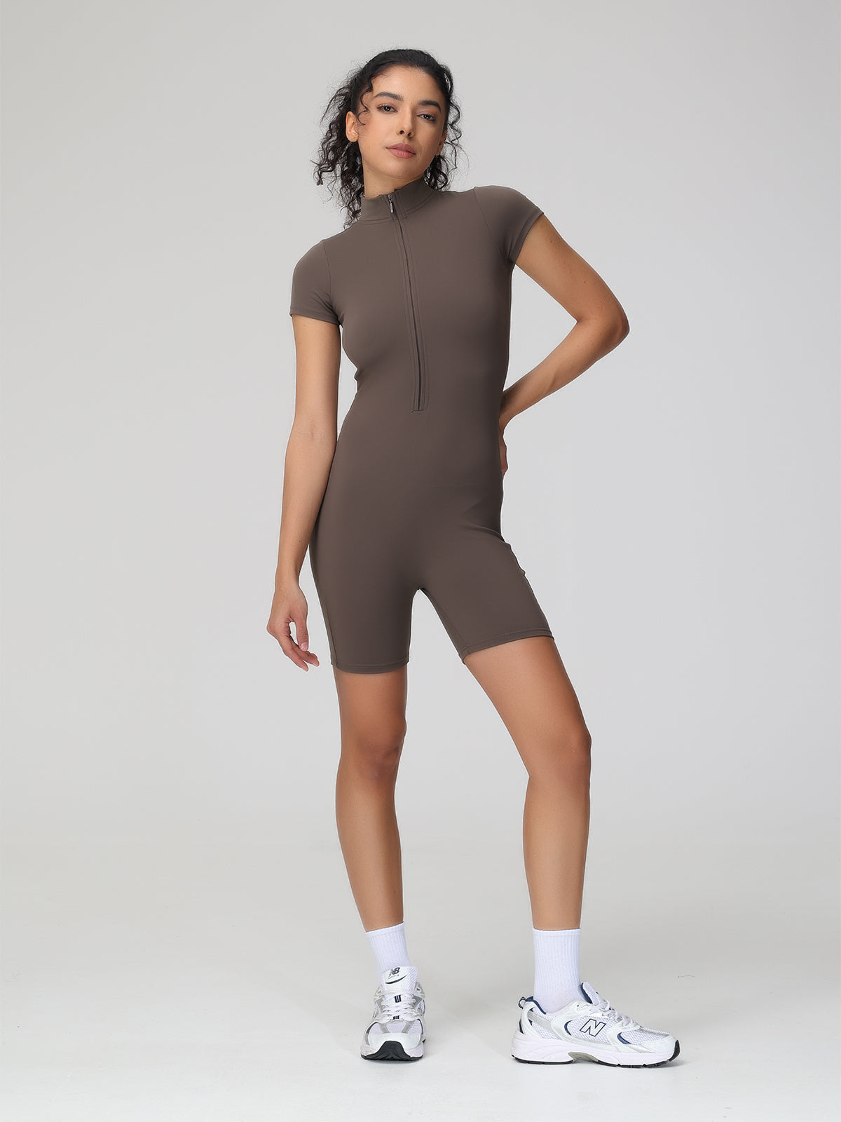 Women's Jumpsuit Short Style Brown