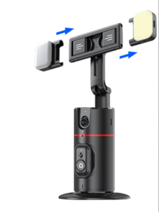P02 Auto Face Tracking Stand 360 Rotation Phone Holder Desktop Tracking Gimbal Stabilizer Tripod for Live Vlogging Video P02 Double fill light version
