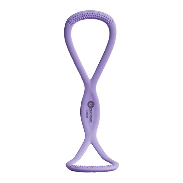 Yoga Gym Fitness 8 Shaped Resistance Band for Muscle Ligament Stretch Building Excersing Trainer Physical Stretching Exercises Purple 25 Pounds