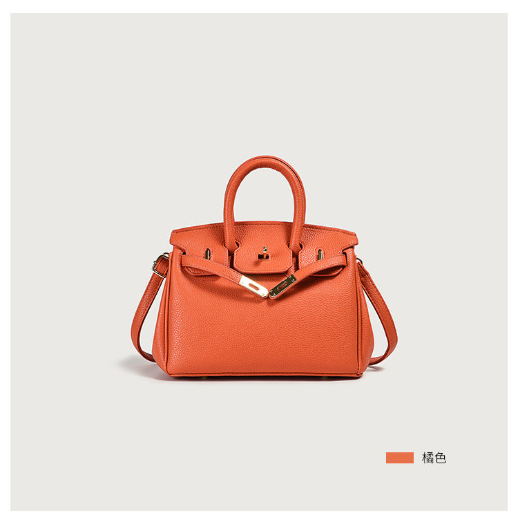 Pu Leather Ladies Hand Bags Tote Bags Vegan Top Handle Female Classic Handbags For Women Luxury Orange