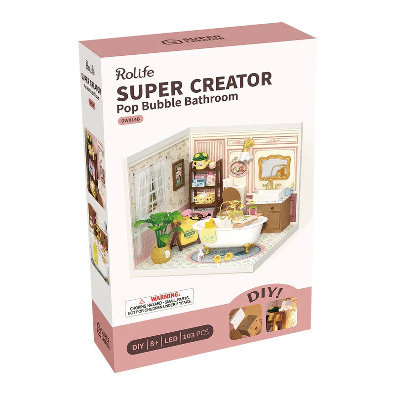 Rolife Pop Bubble Bathroom Plastic DIY Miniature House