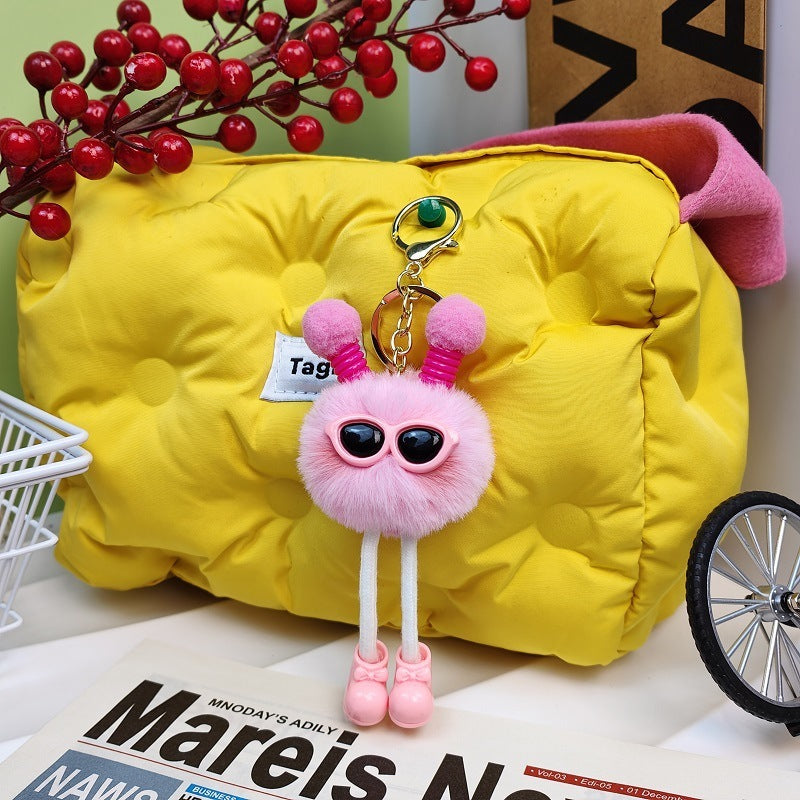 Creative Keychain Cute Three-dimensional Cartoon Doll Pink