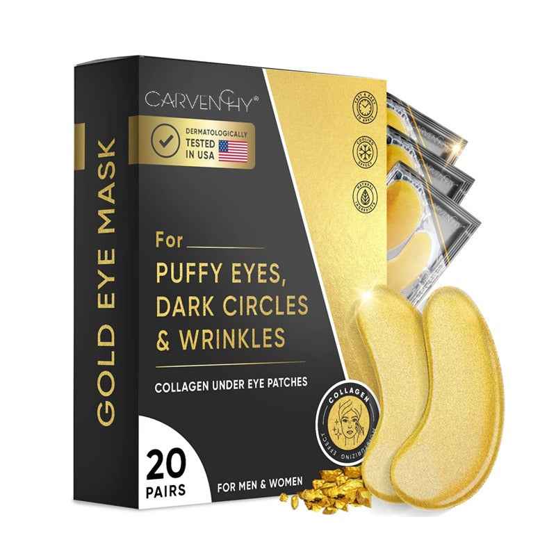 GOLD EYE MASK Gold eye mask to remove eye bags, reduce fine lines and moisturize eye patches 20 PAIRS=1Box