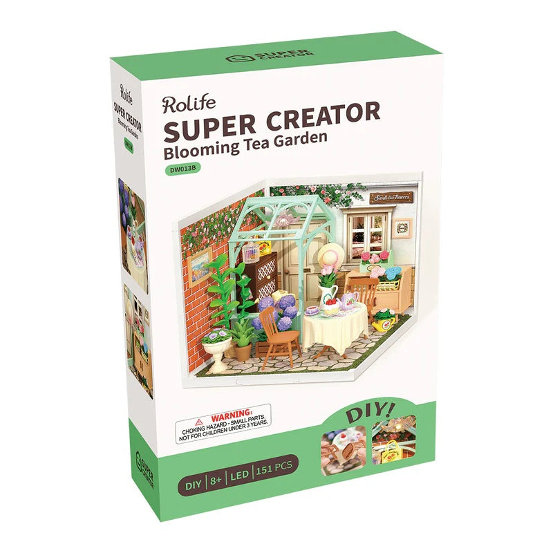 Rolife Blooming Tea Garden DIY Plastic Miniature House