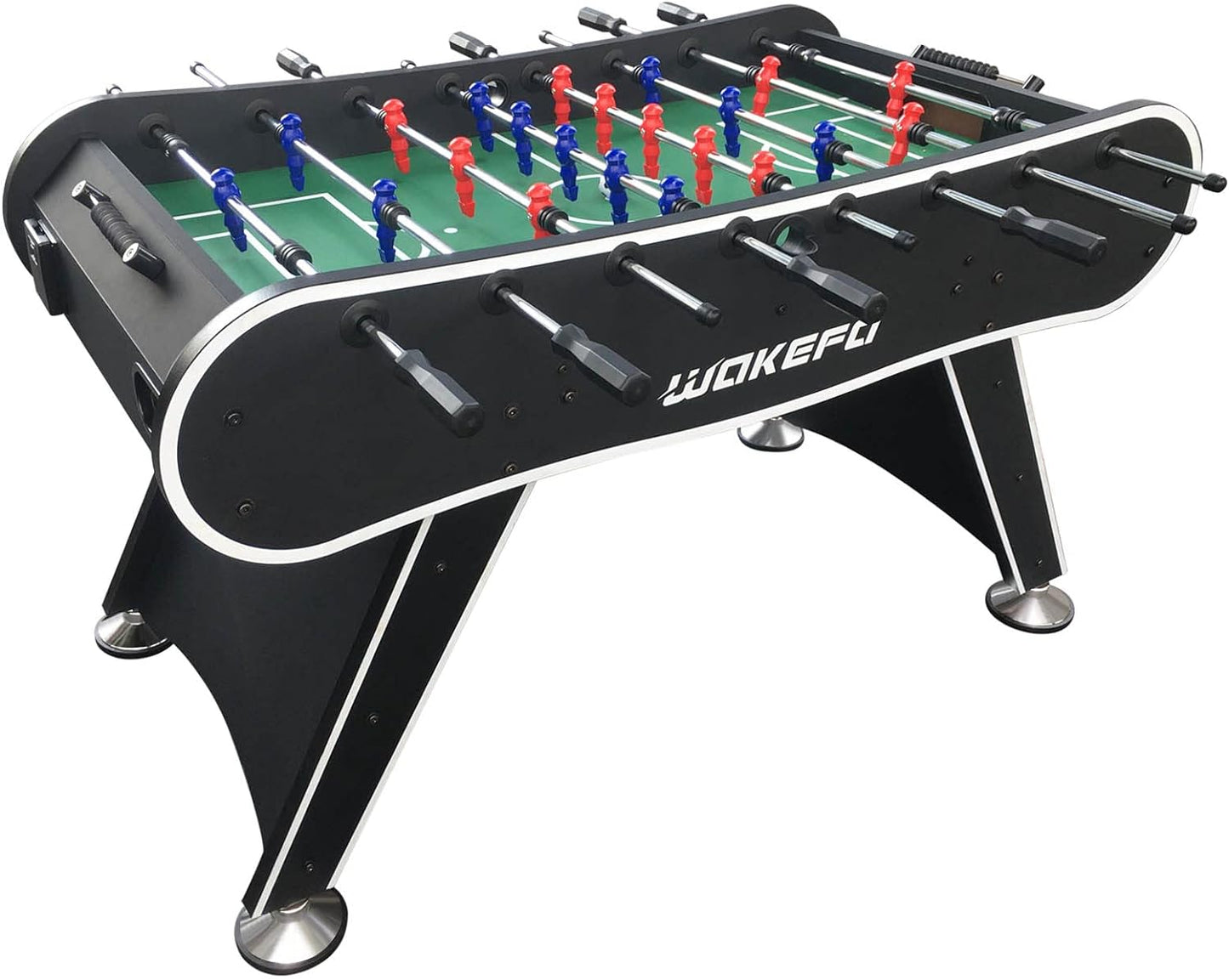Table Soccer Arcade Game: Table Soccer Table - A match sized soccer table with 2 balls and 2 beverage racks Black