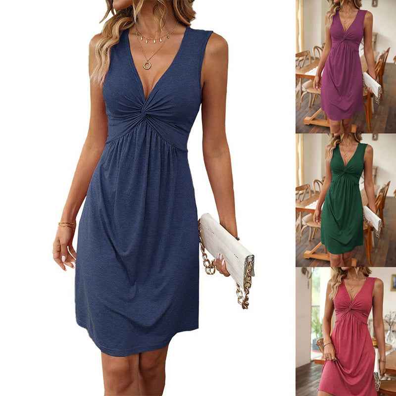 Bust Knot Detail & Waist-Defining Summer Dress