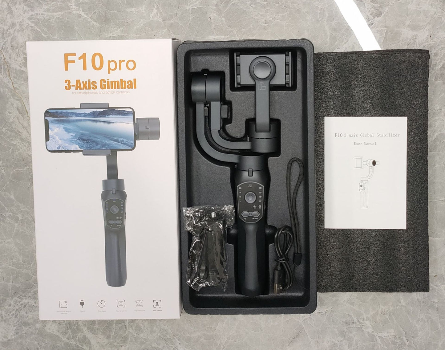 H4/F6/F8/F10 three-axis handheld mobile phone stabilizer video recording outdoor anti-shake shooting bracket Selfie Stick F10