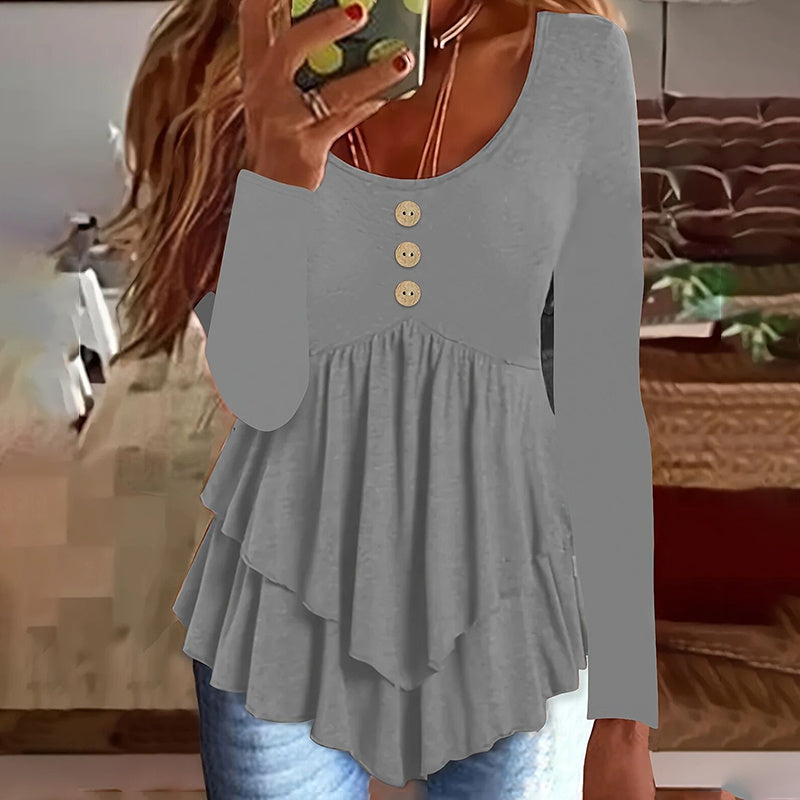 Womens Casual Long Sleeve T-Shirt Gray