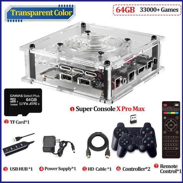 Retro mini video game console with dual systems of PSP/N64 for TV X Pro Max White 64 GB