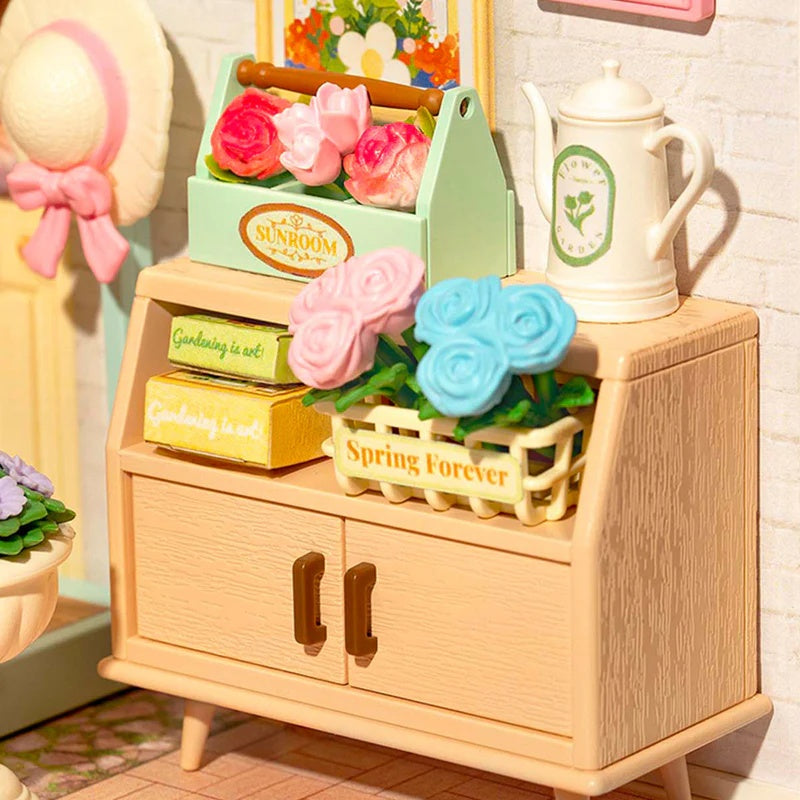 Rolife Blooming Tea Garden DIY Plastic Miniature House