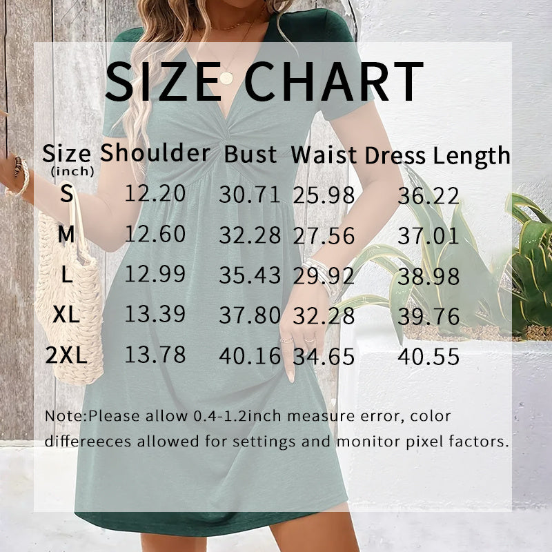 Womens Casual Summer Twist Dress
