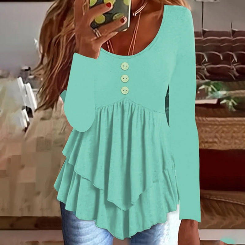 Womens Casual Long Sleeve T-Shirt Green