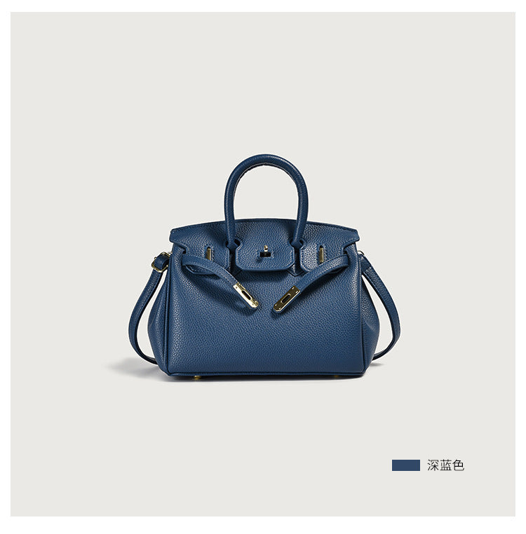 Pu Leather Ladies Hand Bags Tote Bags Vegan Top Handle Female Classic Handbags For Women Luxury Navy blue