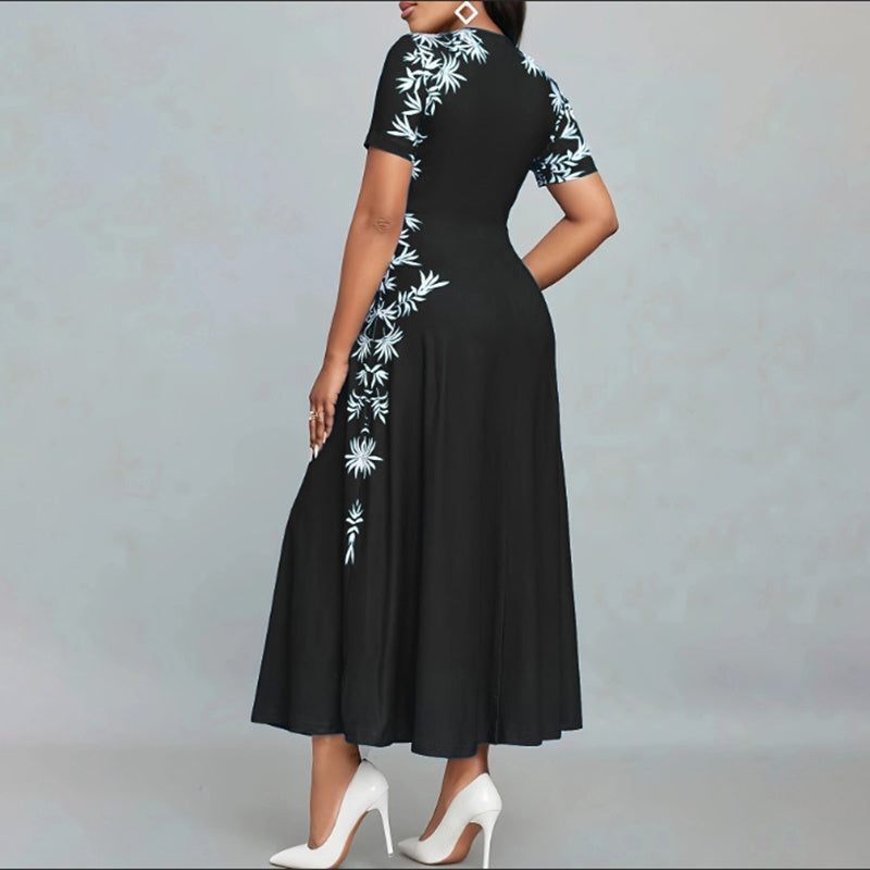 Women's Elegant Short Sleeve Maxi Dress