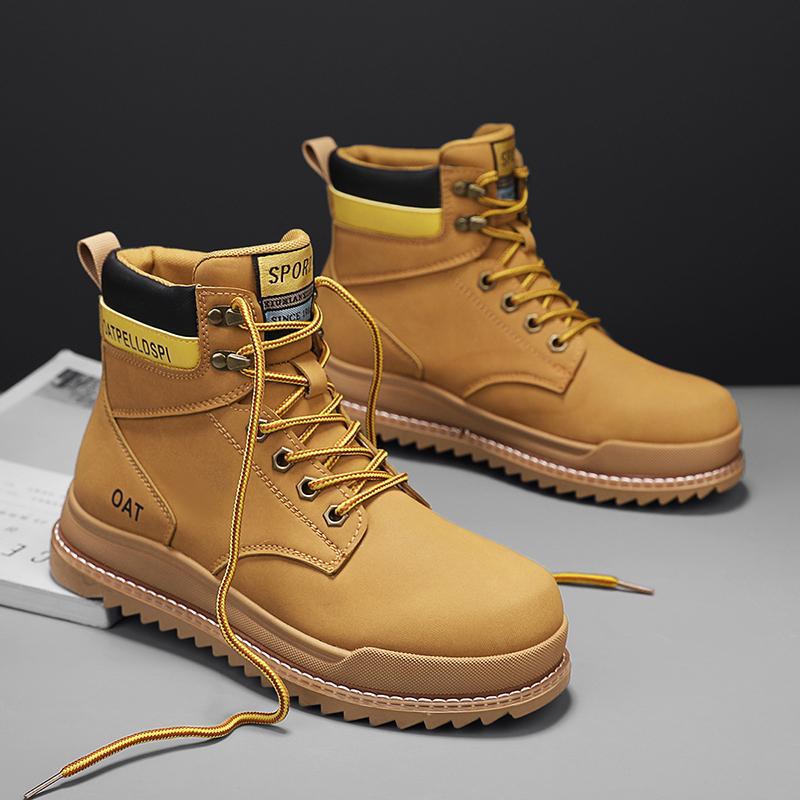 Autumn and winter new high top retro workwear casual Martin boots men's shoes Khaki BJ12