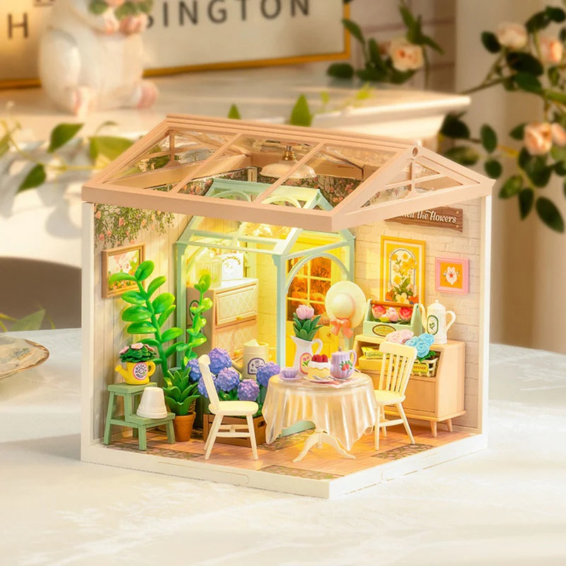 Rolife Blooming Tea Garden DIY Plastic Miniature House As shown in the figure