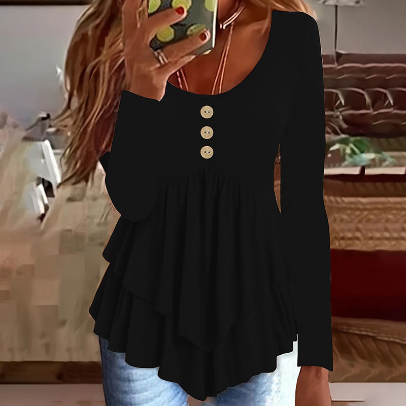 Womens Casual Long Sleeve T-Shirt Black