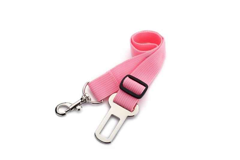 Dog car seat belt safety protector travel pets accessories dog leash Collar breakaway solid car harness Pink