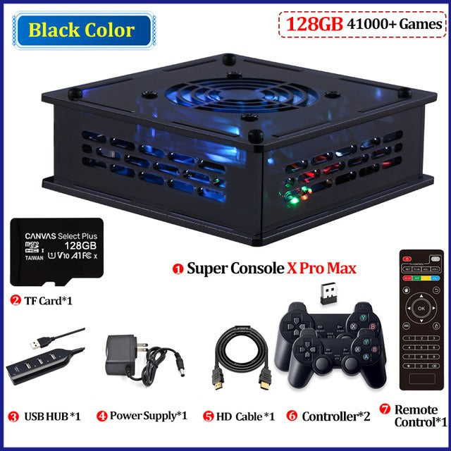 Retro mini video game console with dual systems of PSP/N64 for TV X Pro Max Black 128 GB