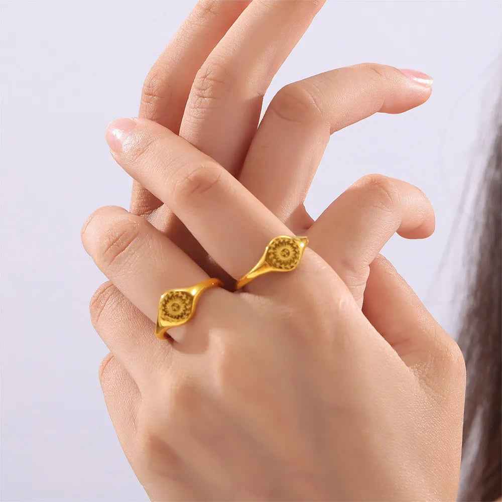 18K Gold-Plated Sun Ring Gold