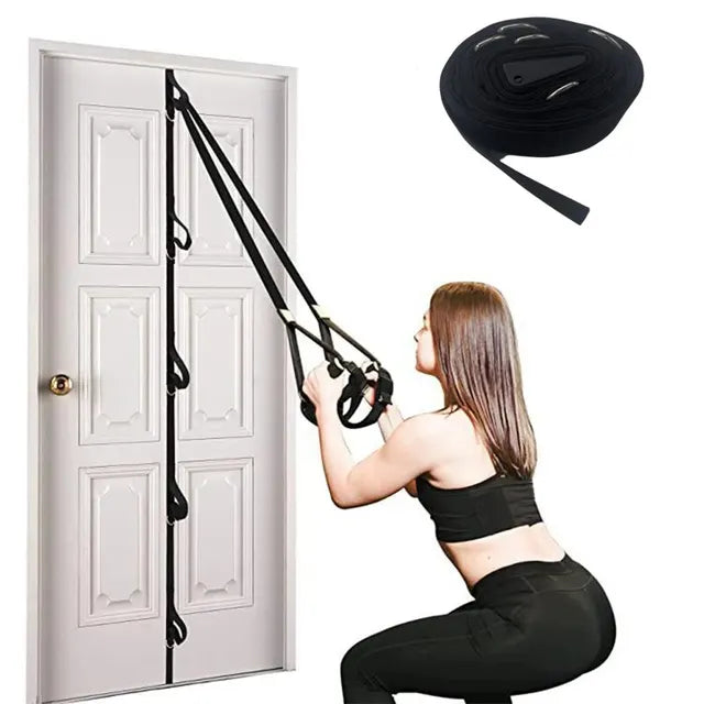 Upgrade Door Anchor Strap for Resistance Bands Exercises Anchor Gym Attachment for Home Fitness Portable Door Band Resistance Black 5.1M