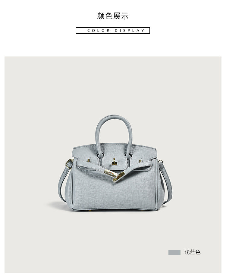 Pu Leather Ladies Hand Bags Tote Bags Vegan Top Handle Female Classic Handbags For Women Luxury Light Blue