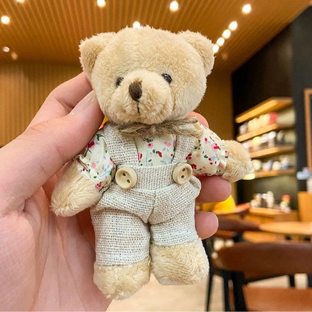 Cartoon Key Button Plush Sackcloth Bear Doll Schoolbag Pendant Little Bears For Men
