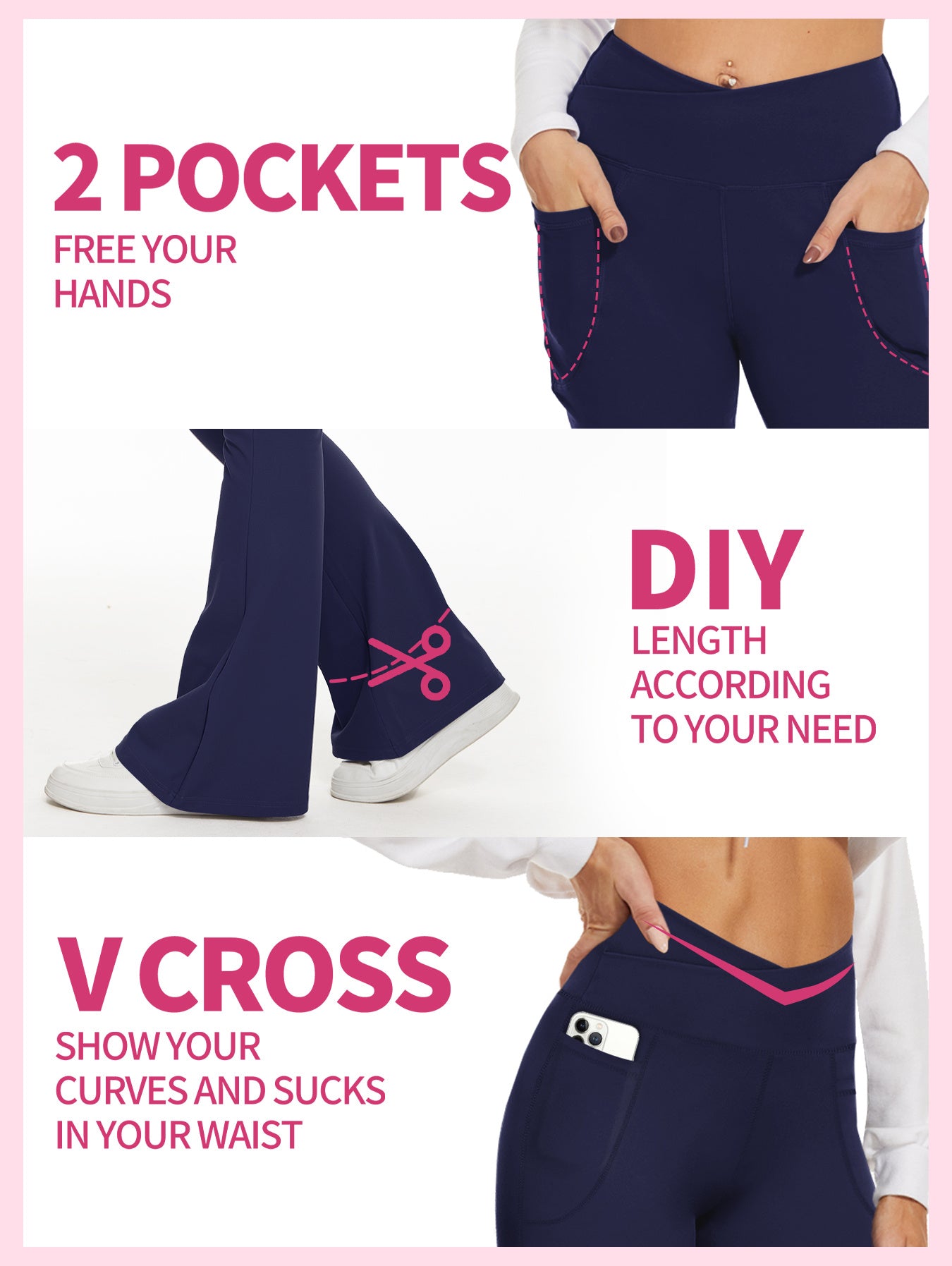 Flare Leggings For Women With Pockets