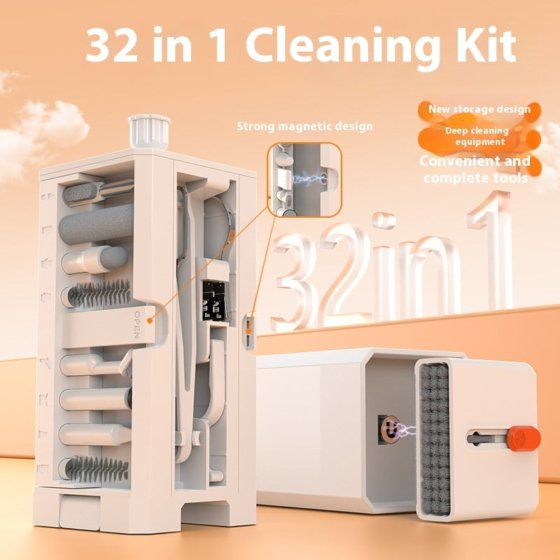 Computer Earphone Cellphone 32-in-one Multifunctional Cleaning Suit Q32 White Without Detergent