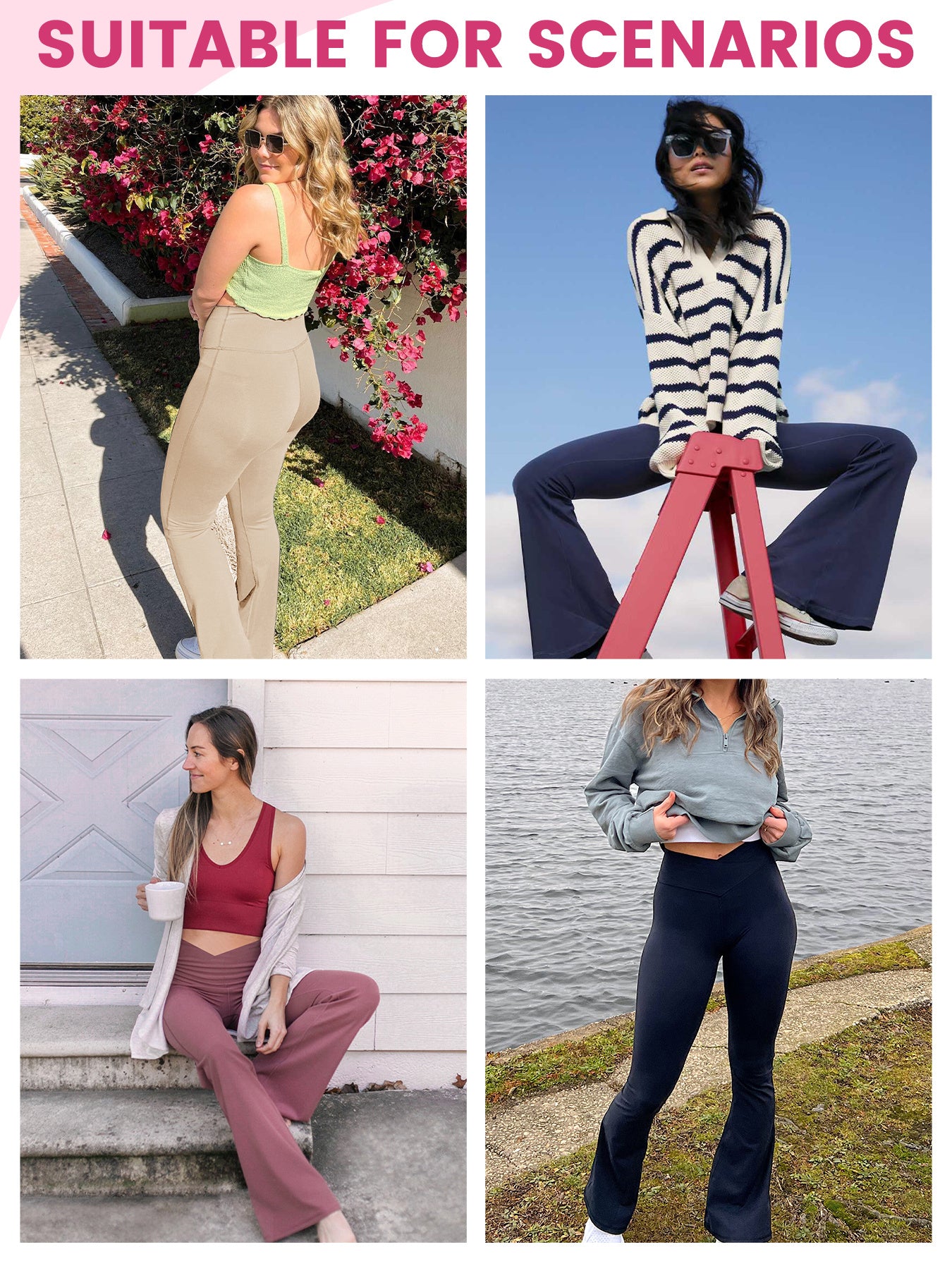 Flare Leggings For Women With Pockets