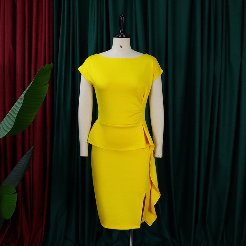 Formal Party Cocktail Pencil Midi Dress [5-7 Day Free Shipping]