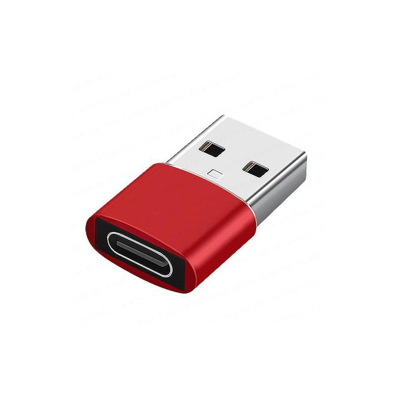 Type-C adapter Type-C to USB charging adapter Fast charging adapter USB adapter red