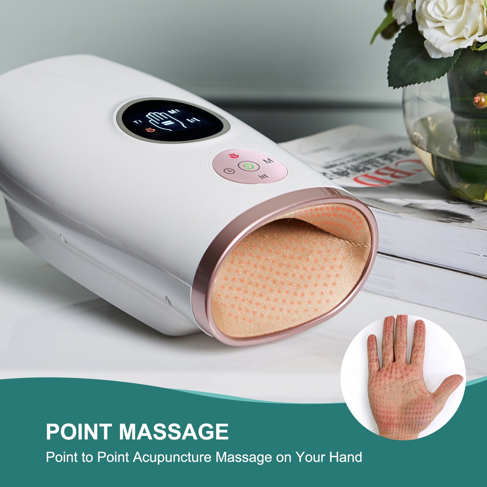 3-Speed Hand Massager With Heat, Air Compression [aFree Shipping]