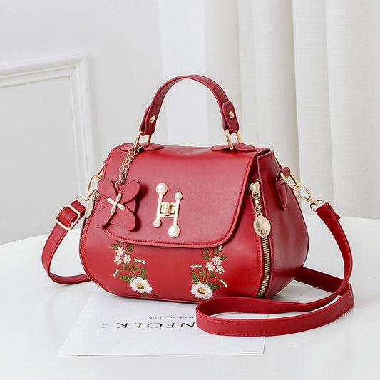 Bags for women Fashion Bucket Bags Single Shoulder Messenger Bags Internet Celebrity Bags Temperament All-match Handbags Wine red