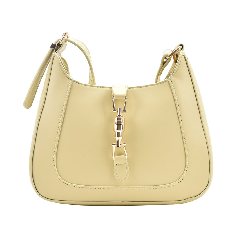 Top Quality Luxury Brand Purses and Handbags Designer Leather Shoulder Crossbody Bags for Women Fashion Underarm Sac A Main New Light Yellow 26cm-21cm-6cm
