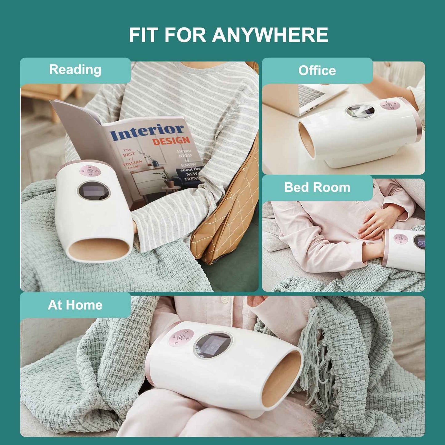 3-Speed Hand Massager With Heat, Air Compression [aFree Shipping]