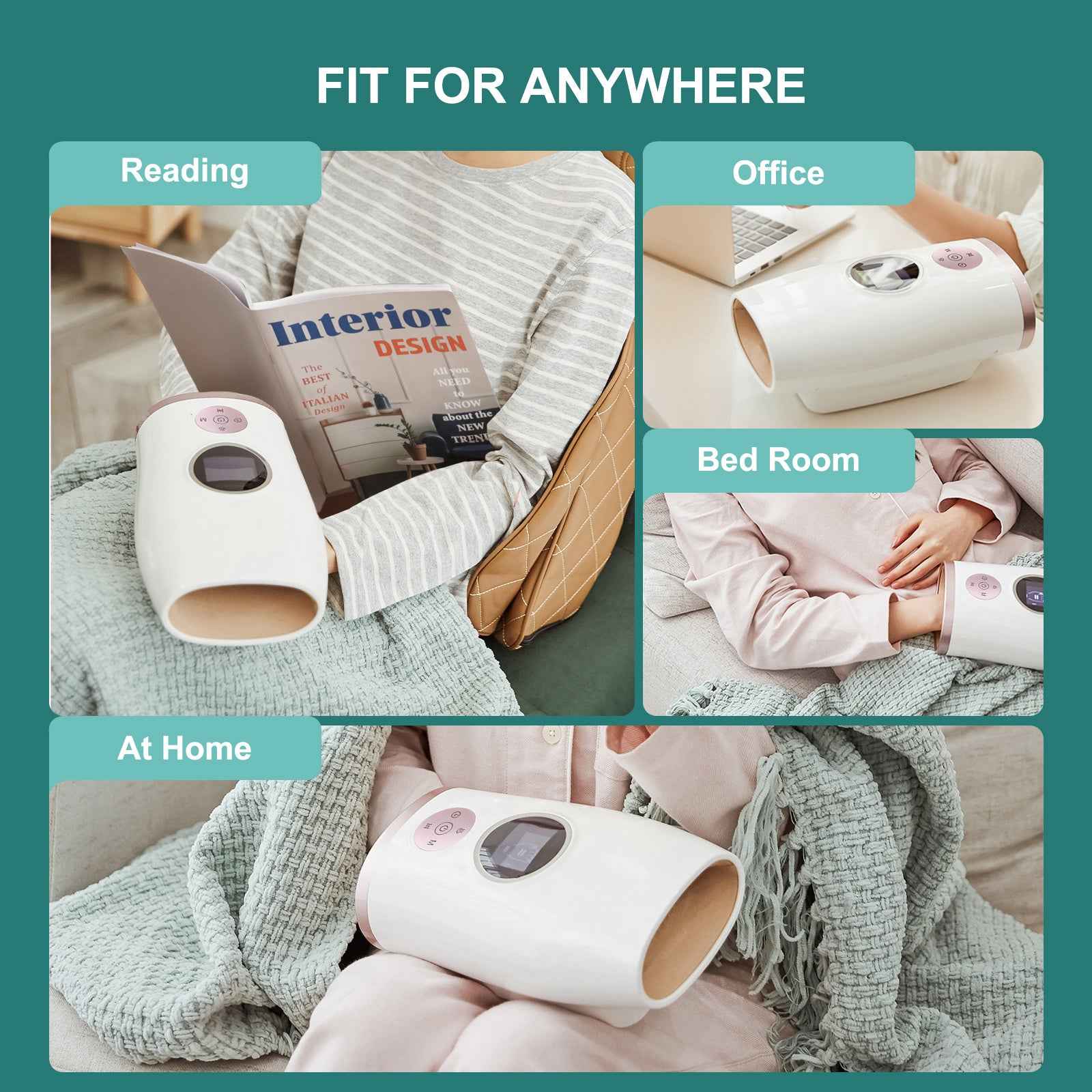 3-Speed Hand Massager With Heat, Air Compression [aFree Shipping]
