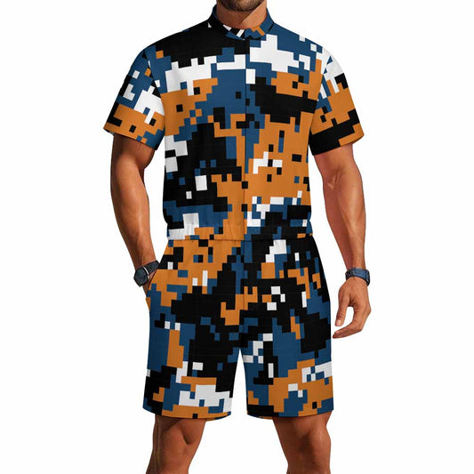 Men's one piece jumpsuit Short sleeved jumpsuit AllColor
