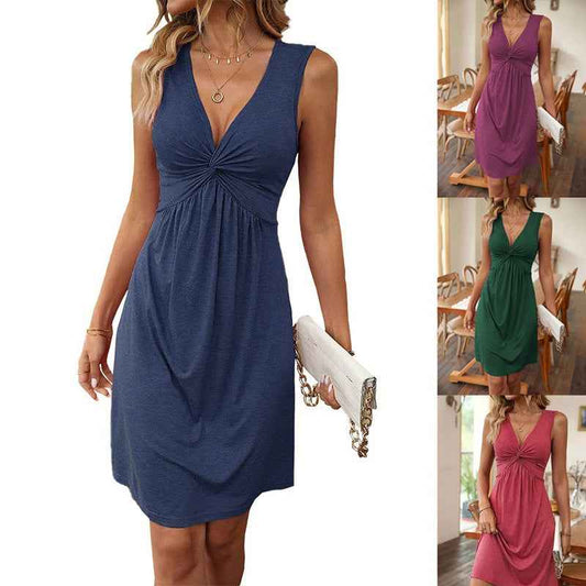 Bust Knot Detail & Waist-Defining Summer Dress