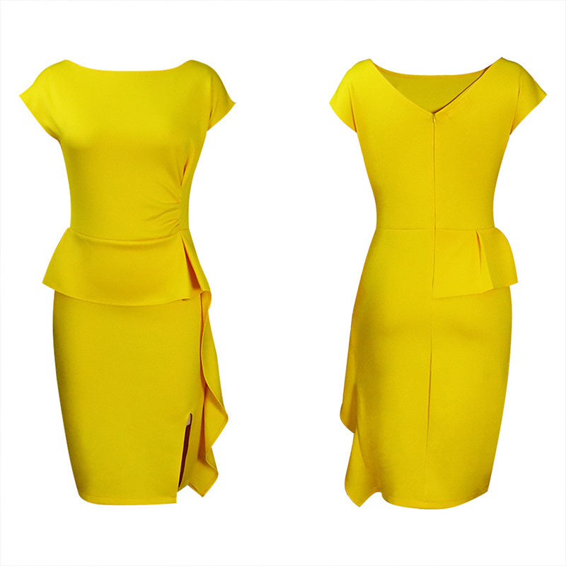 Formal Party Cocktail Pencil Midi Dress [5-7 Day Free Shipping]