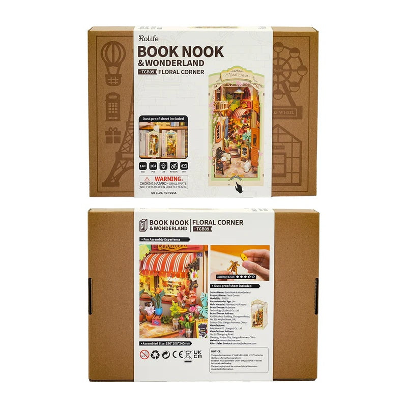 Rolife Floral Corner DIY Book Nook Shelf Insert Kit