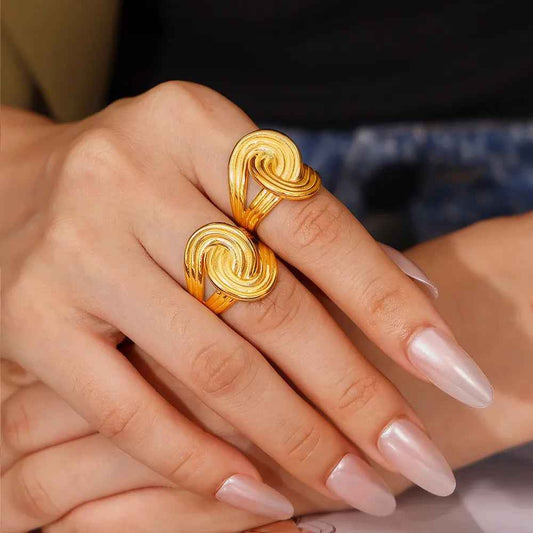 18K Gold-Plated Twisted Ring Gold