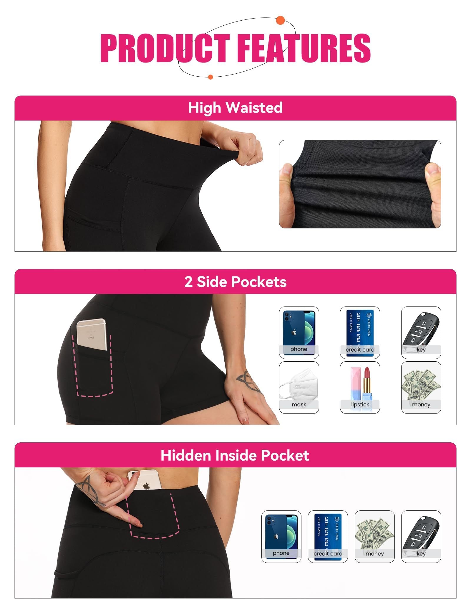 Yoga Pants - Three Points High Waist (3 Pieces)